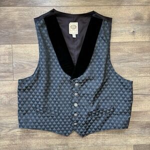 Wah Maker Men's XL Frontier Western Wear Cowboy Waistcoat Vest - USA Made